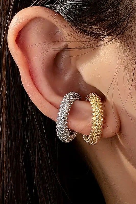 Сережка кафа мінімалістичка масивна (срібний)
