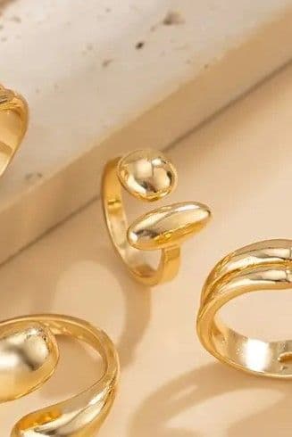 Каблучка геометрія відкрита (золото) — 1