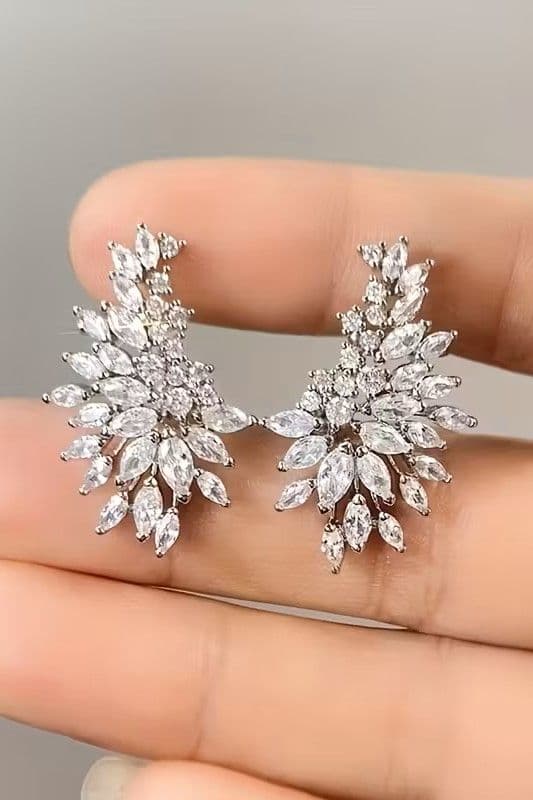 Серьги инкрустированные цирконием (серебро) — 1