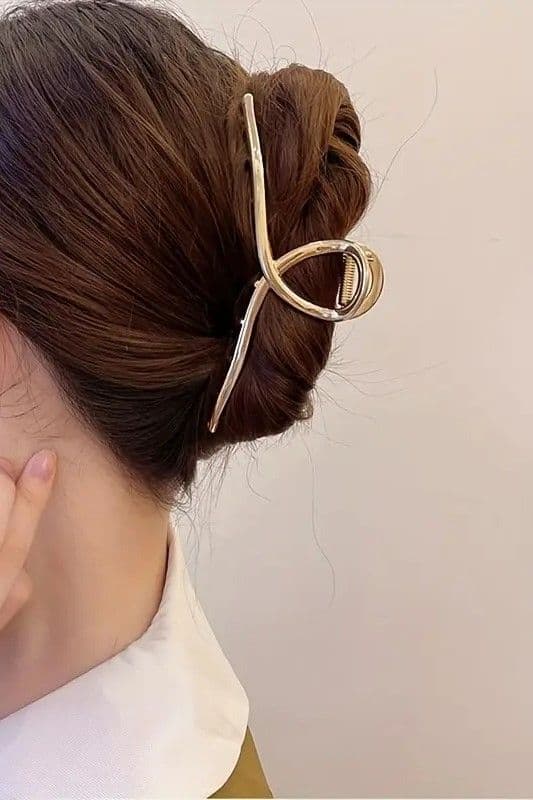 Заколка краб большая металлическая (золото) — 1