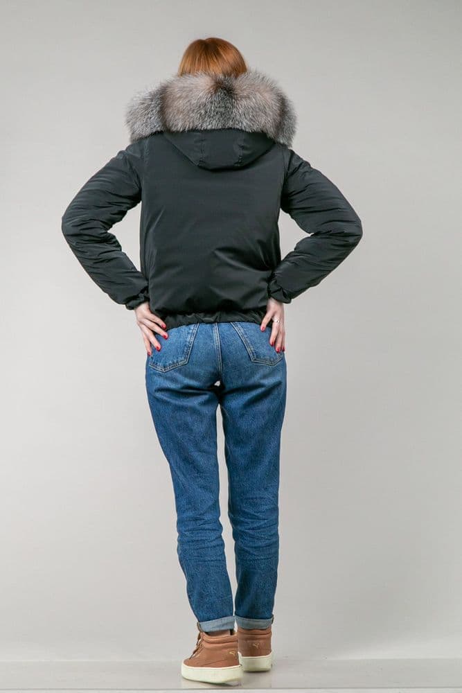 Бомбер черный с блюфростом — 8