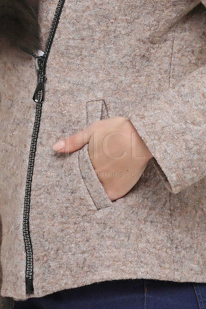Полупальто зимнее с песцом Энзи (коричневый-соболь) — 3