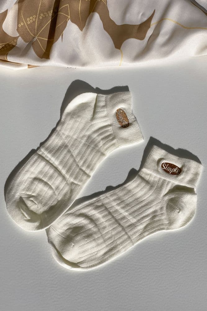 Шкарпетки короткі бамбук лого 36-41 (молочний) — 1