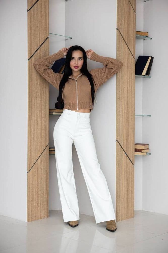 Кофта с капюшоном на молнии ONE SIZE (кэмел) — 6