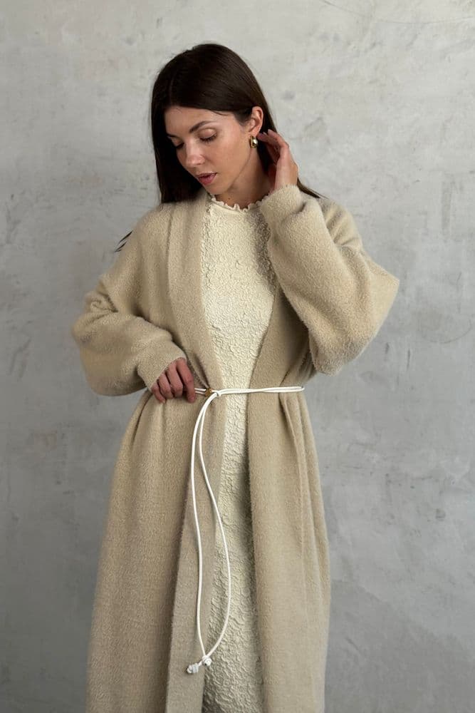 Кардиган максі з манжетами ONE SIZE (беж світлий) — 3