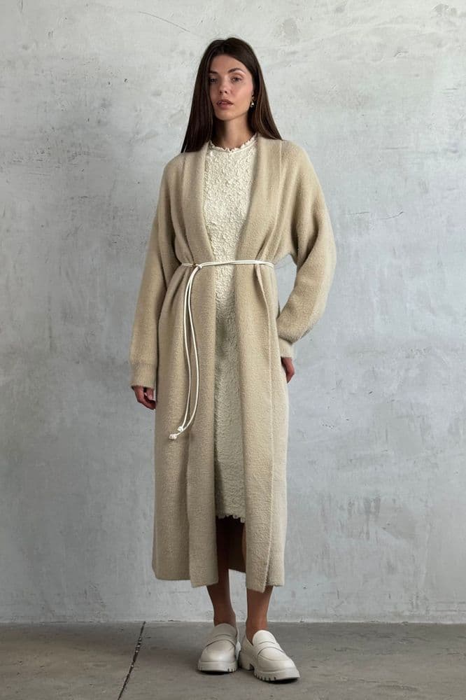 Кардиган максі з манжетами ONE SIZE (беж світлий) — 4