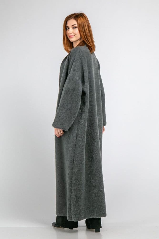 Кардиган макси с манжетами ONE SIZE (серый) — 6