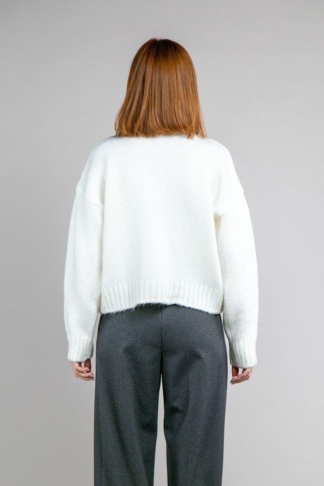 Светр з сердечком ONE SIZE (молочний) — 9