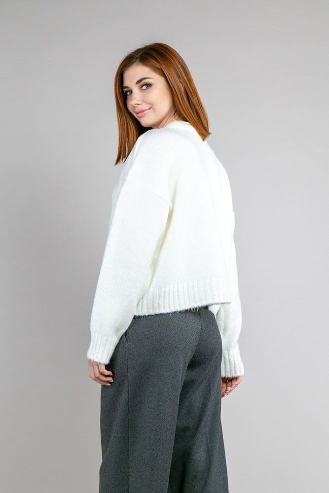 Светр з сердечком ONE SIZE (молочний) — 10