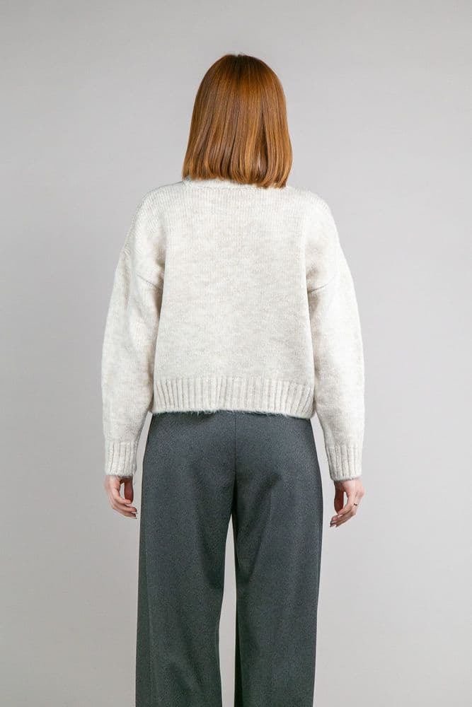 Свитер с сердечком ONE SIZE (беж) — 3