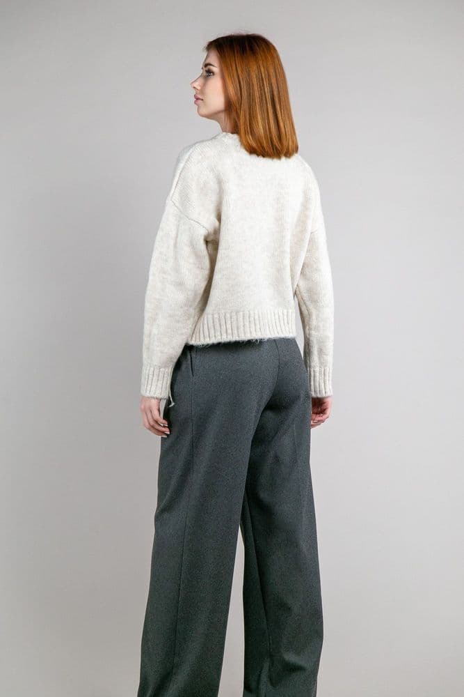 Свитер с сердечком ONE SIZE (беж) — 4