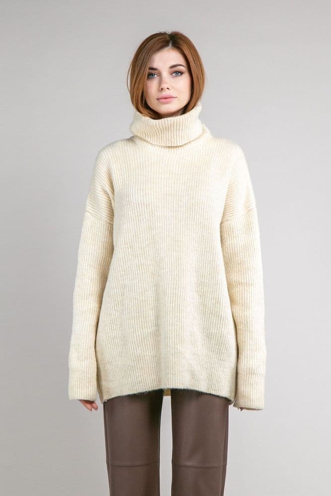 Свитер оверсайз прямой ONE SIZE (беж) — 2