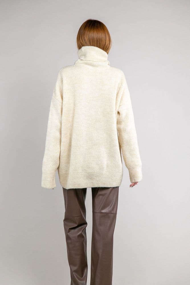 Свитер оверсайз прямой ONE SIZE (беж) — 4