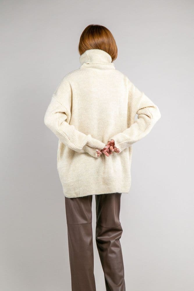 Свитер оверсайз прямой ONE SIZE (беж) — 5