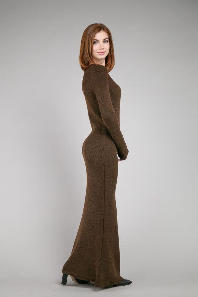 Платье силуэтное ONE SIZE (коричневый) — 5