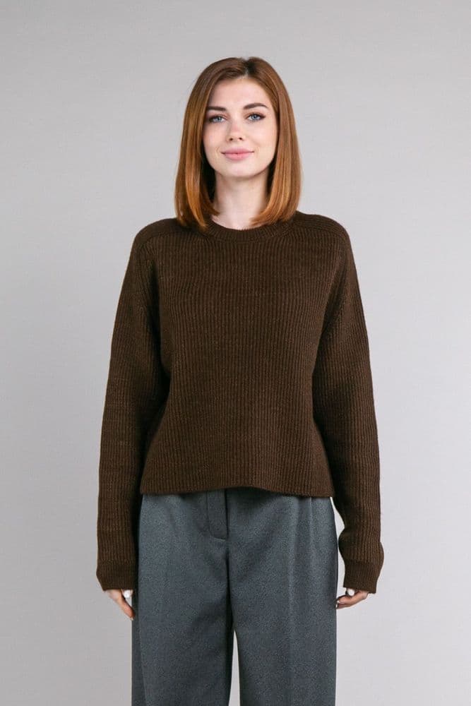 Светр оверсайз реглан ONE SIZE (коричневий) — 1