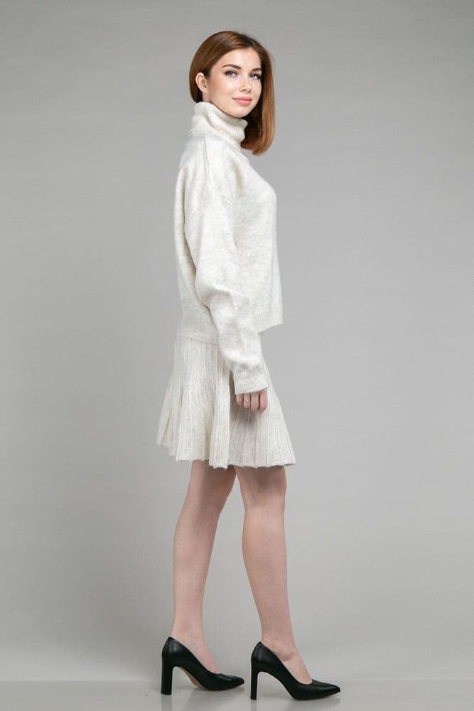 Костюм светр з горлом+спідниця ONE SIZE (беж) — 3