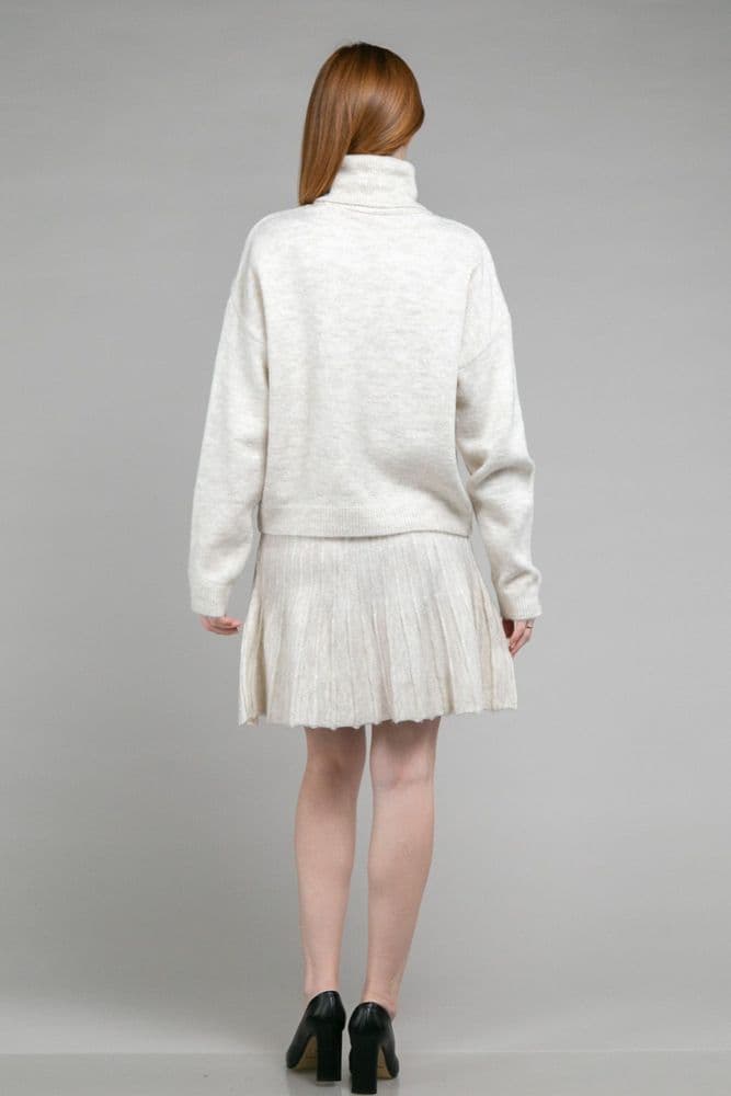 Костюм светр з горлом+спідниця ONE SIZE (беж) — 5