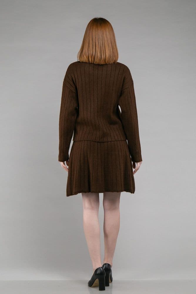 Костюм свитер+юбка ONE SIZE (коричневый) — 5