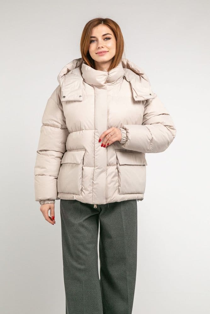 Куртка зимняя с карманами DD (светлый беж) — 8