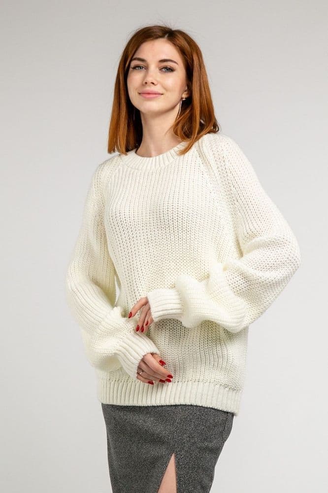 Светр реглан за манжетом (молочний) ONE SIZE — 1