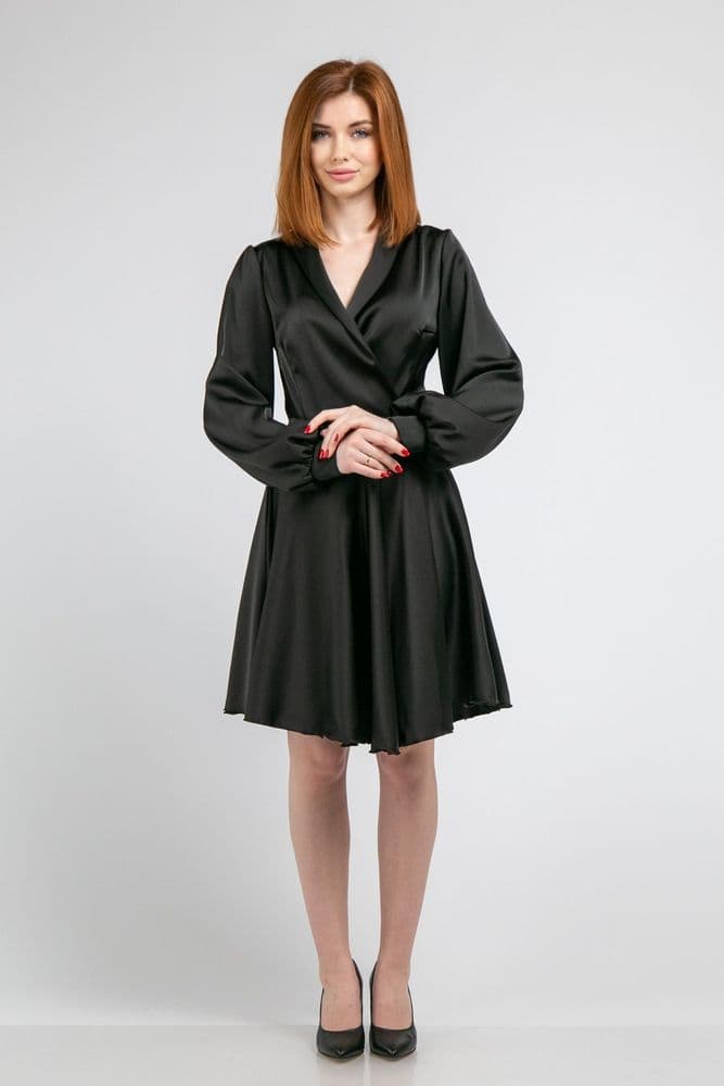 Плаття міні на запах ONE SIZE (чорний) — 2