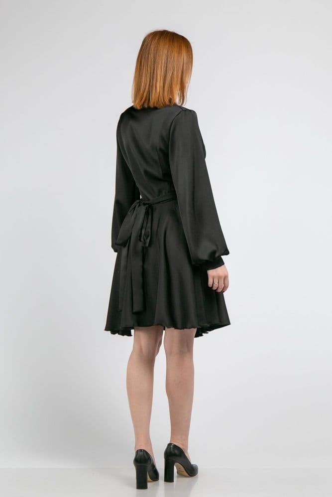 Плаття міні на запах ONE SIZE (чорний) — 5