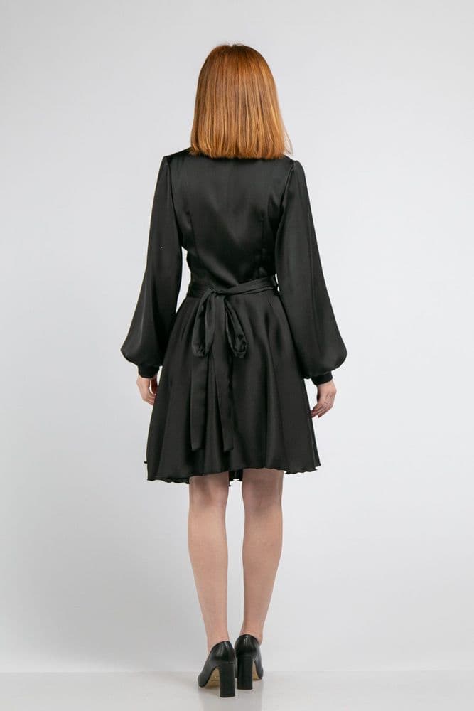 Плаття міні на запах ONE SIZE (чорний) — 6