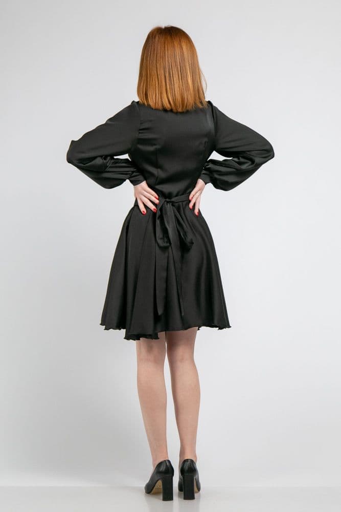 Плаття міні на запах ONE SIZE (чорний) — 7
