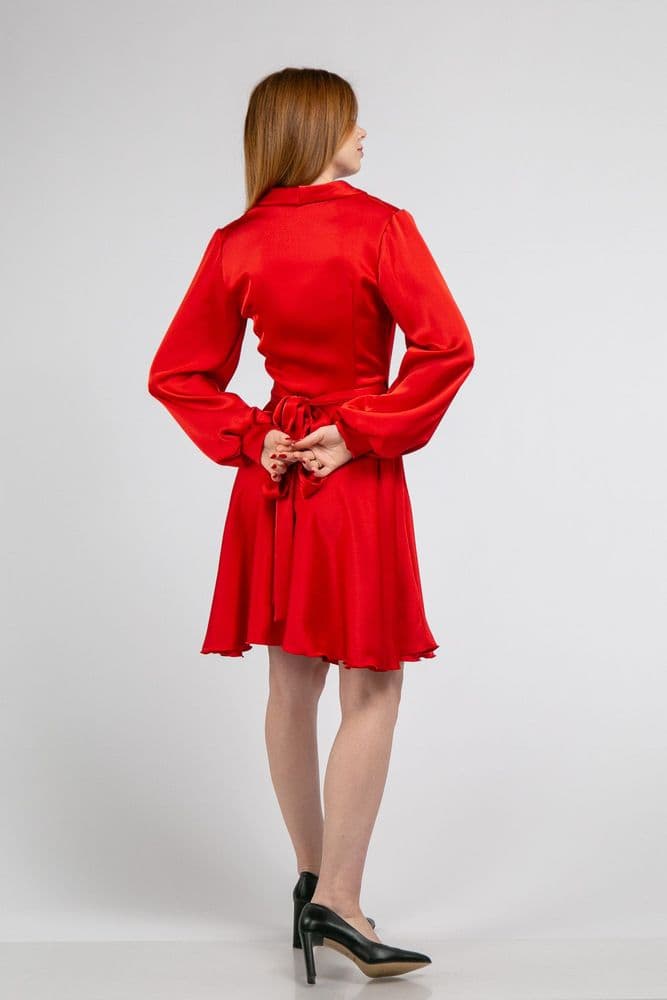 Платье мини на запах ONE SIZE (красный) — 3