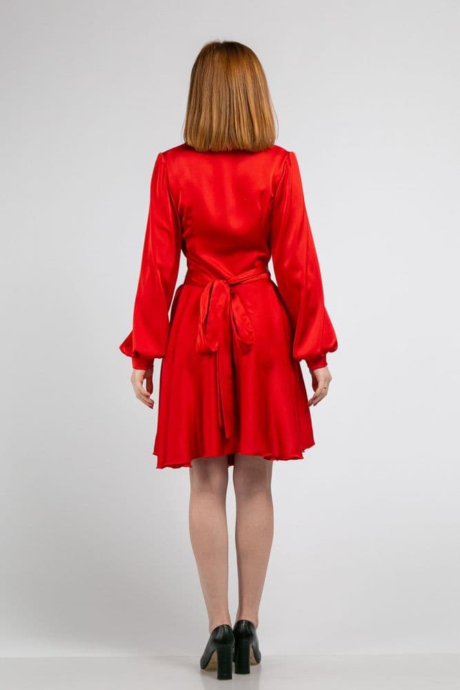 Платье мини на запах ONE SIZE (красный) — 4