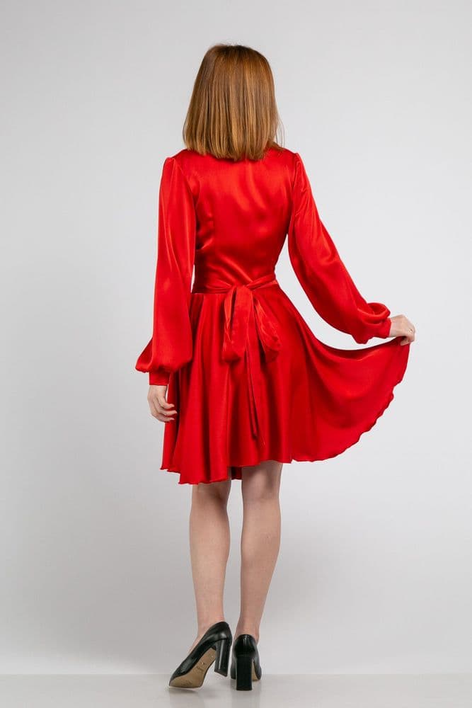 Платье мини на запах ONE SIZE (красный) — 5