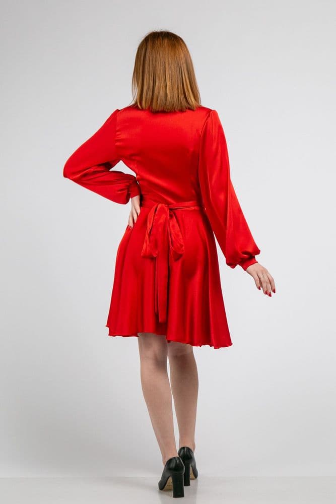 Платье мини на запах ONE SIZE (красный) — 6