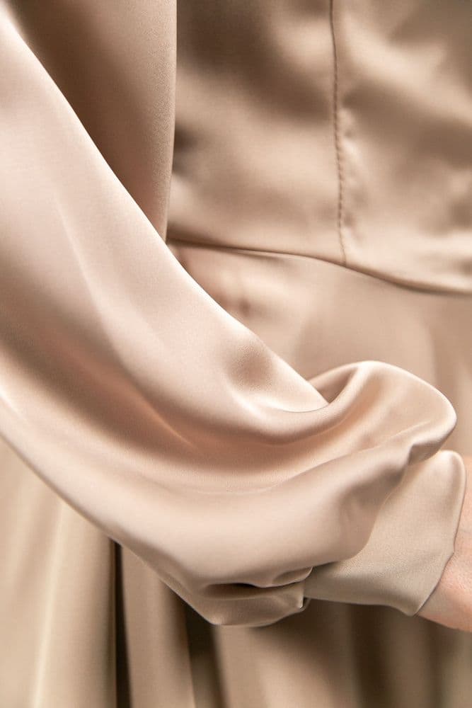 Платье мини на запах ONE SIZE (беж) — 7