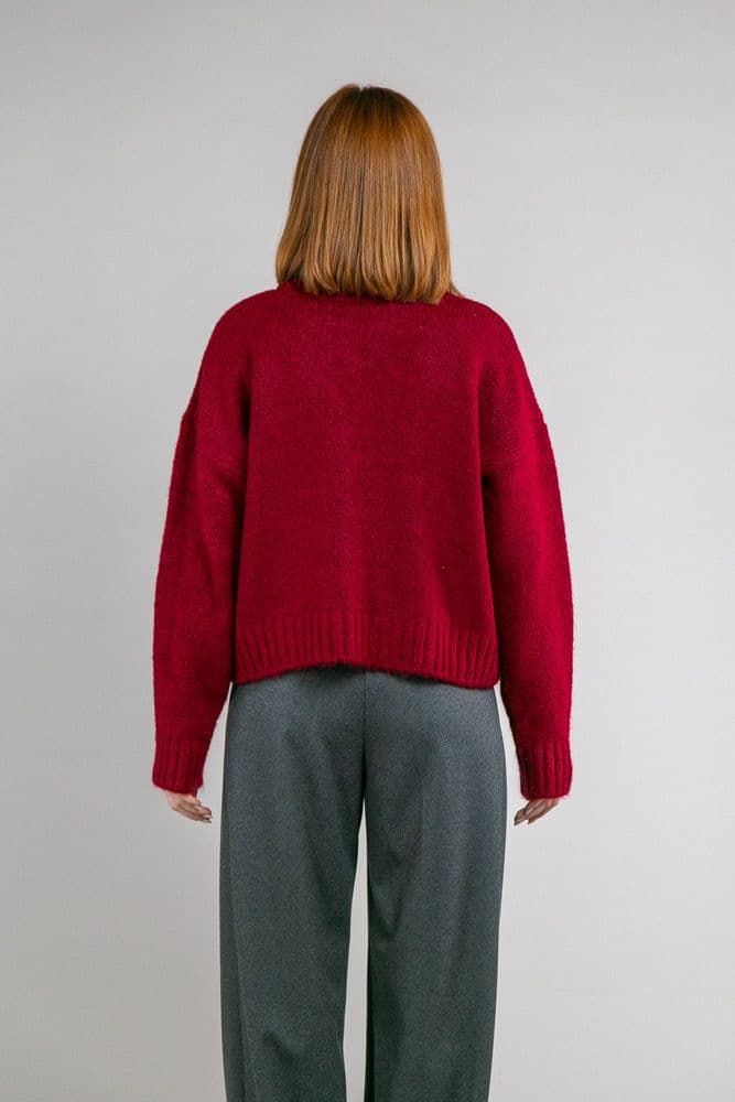 Свитер с сердечком ONE SIZE (бордо) — 8