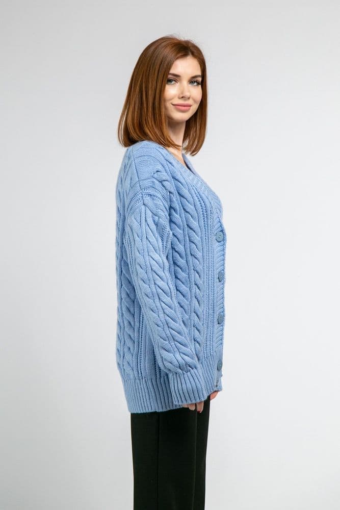 Кардиган з ґудзиками ONE SIZE (блакитний) — 4
