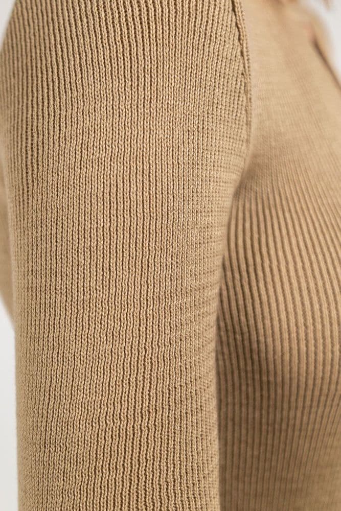 Платье миди с вырезом ONE SIZE (беж) — 4