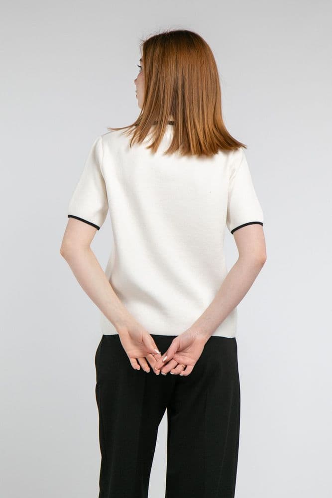 Джемпер з чорним кантом ONE SIZE (білий) — 6