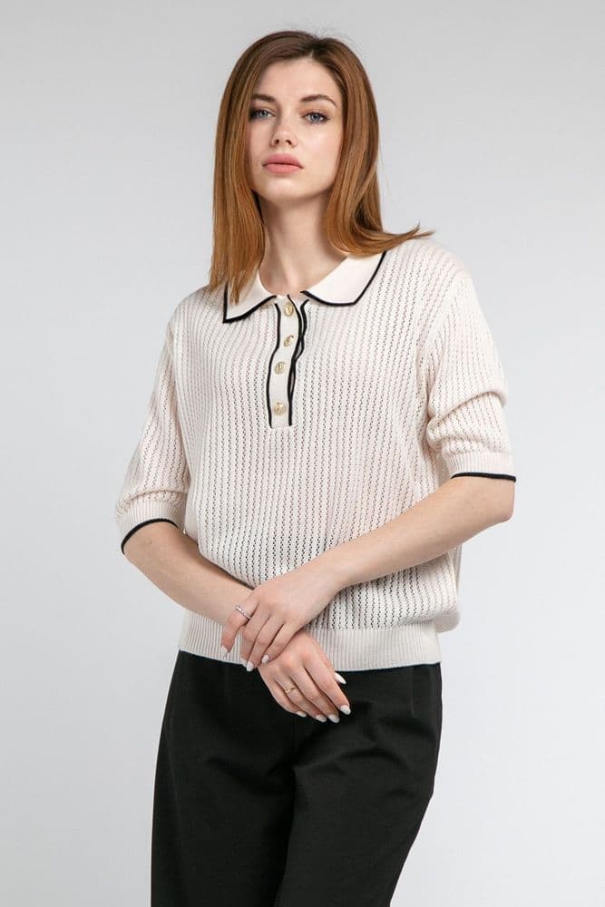Джемпер ажурний ONE SIZE (молочний) — 3