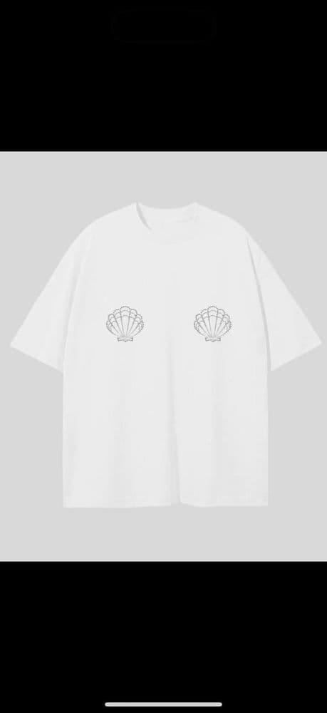 Футболка мушлі стрази ONE SIZE (білий) — 6