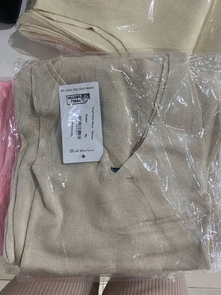 Плаття трикотажне з поясом міді ONE SIZE (бежевий) — 6