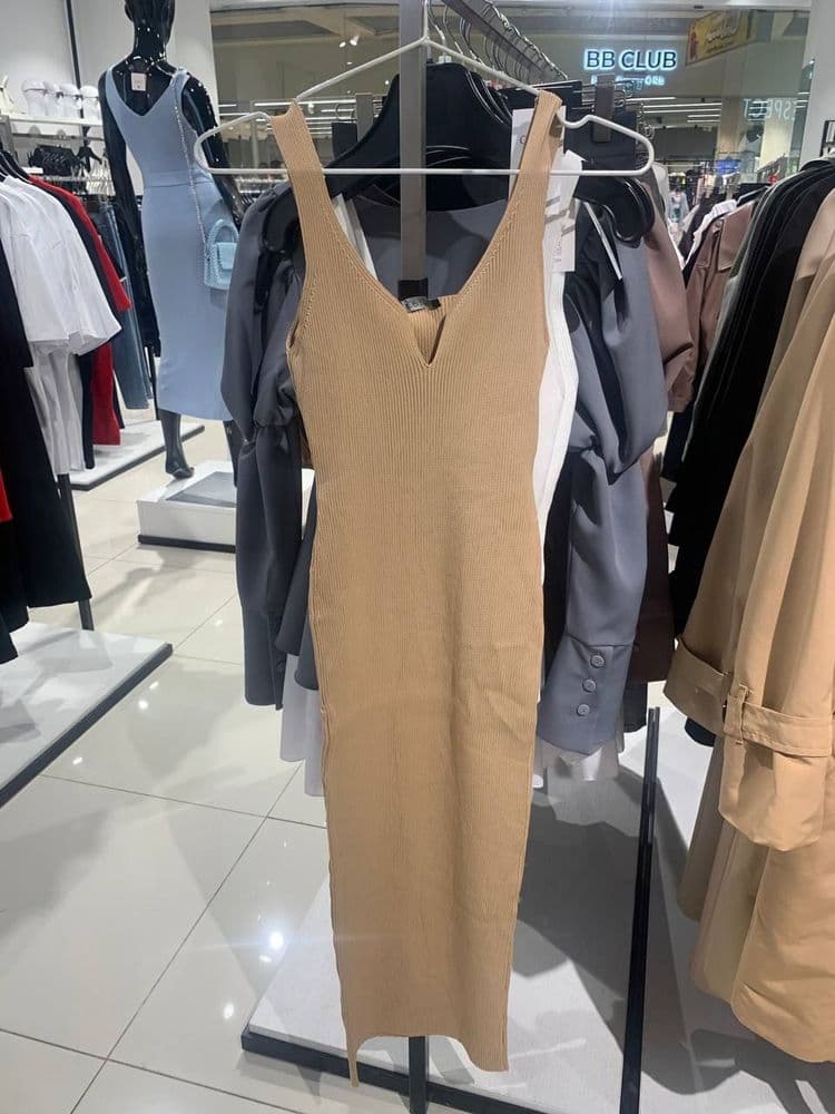 Плаття трикотажна міді ONE SIZE (беж темний)