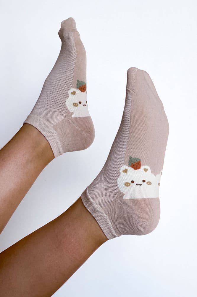Носки короткие коттон сетка рисунок 36-41 (беж) — 2