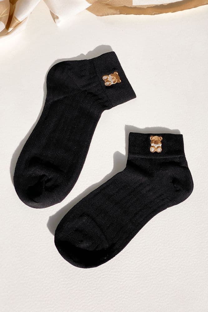 Носки короткие бамбук рисунок закр 36-41 (черный) — 1