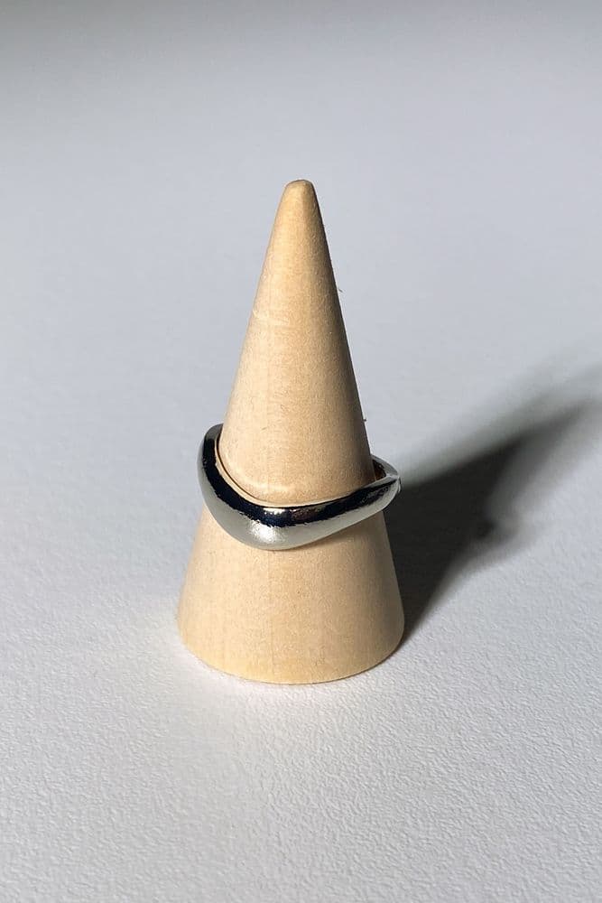 Кольцо изгиб (серебро) — 2