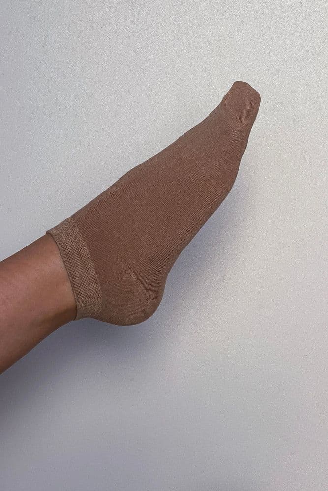 Носки короткие шелк 36-41 (коричневый светлый) — 1