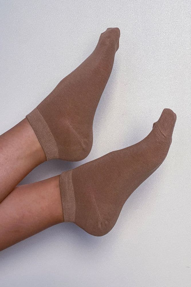 Носки короткие шелк 36-41 (коричневый светлый) — 2