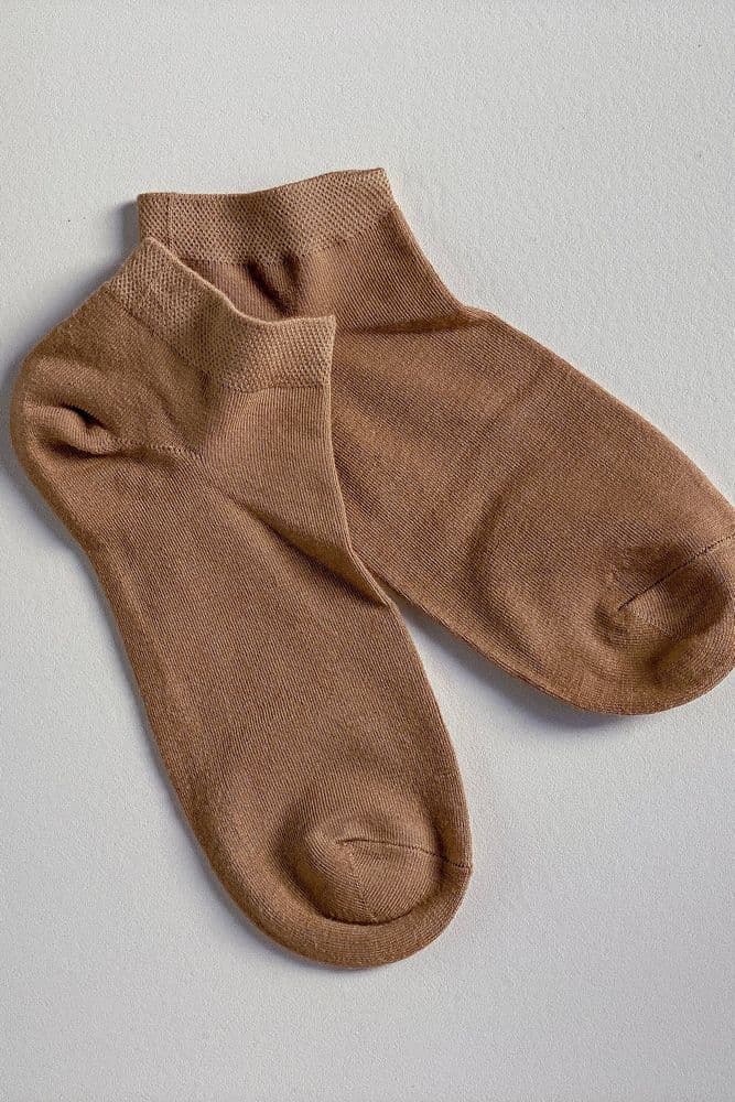 Носки короткие шелк 36-41 (коричневый светлый) — 3