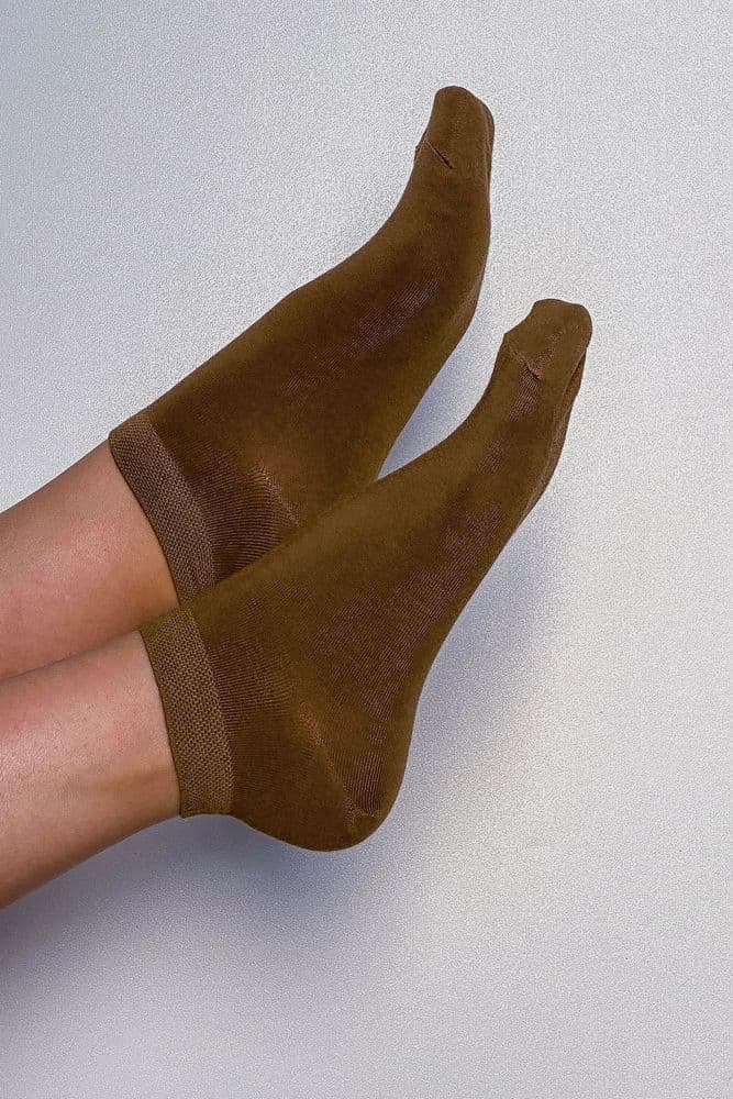 Носки короткие шелк 36-41 (коричневый) — 2