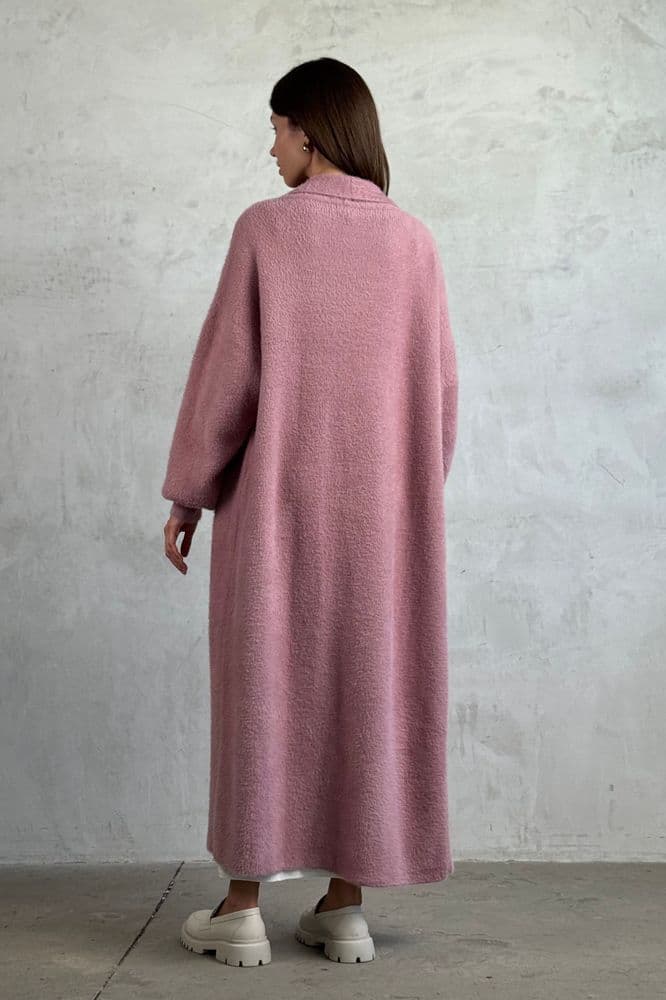 Кардиган макси с манжетами ONE SIZE (розовый) — 1